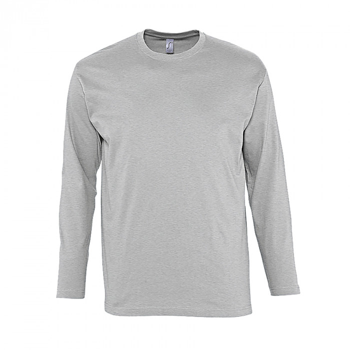 Футболка мужская с длинным рукавом MONARCH, серый меланж, 3XL, 85% хлопок, 15% вискоза, 150 г/м2