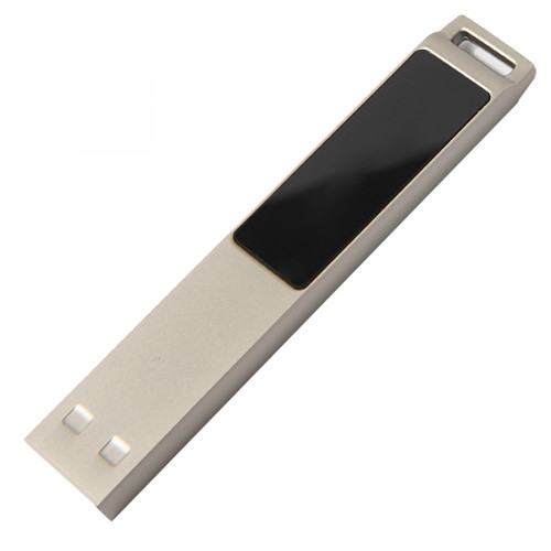 USB flash-карта LED с белой подсветкой (8Гб), серебристая, 6,6х1,2х0,45 см, металл