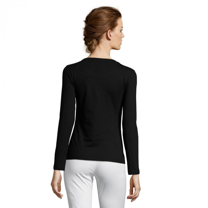 Футболка женская с длинным рукавом MAJESTIC, глубокий черный, XXL, 100% хлопок, 150 г/м2