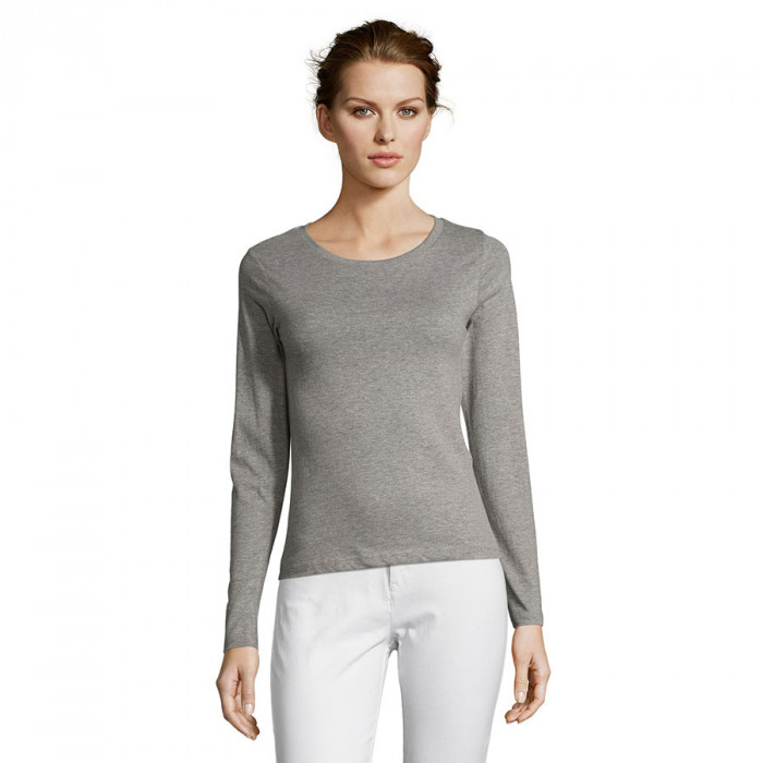 Футболка женская с длинным рукавом MAJESTIC, серый меланж, XXL, 85% хлопок, 15% вискоза, 150 г/м2