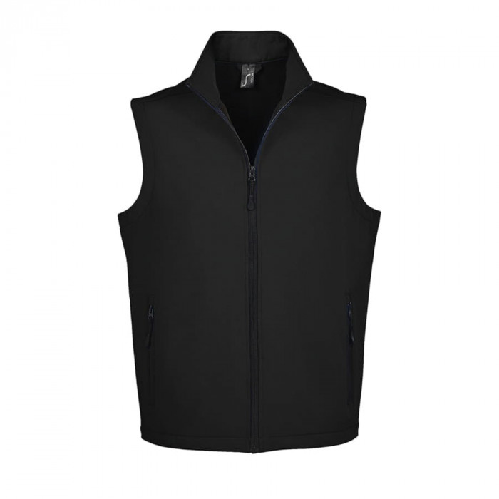Жилет софтшелл "Race BW Men", черный_ 3XL, 96%  п/э, 4% эластан, 280  г/м2