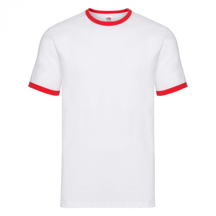 Футболка "Ringer T", белый с красным_S, 100% х/б, 160 г/м2