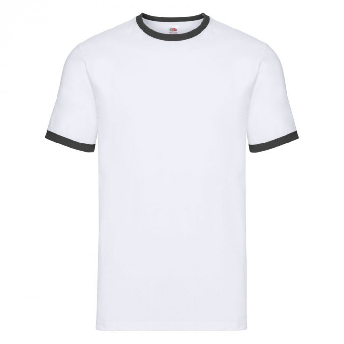 Футболка "Ringer T", белый с черным_2XL, 100% хлопок, 160 г/м2