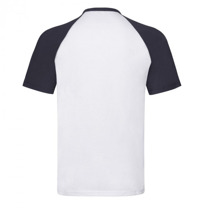 Футболка "Short Sleeve Baseball T", белый с глубоким темно-синим_L, 100% х/б, 160 г/м2