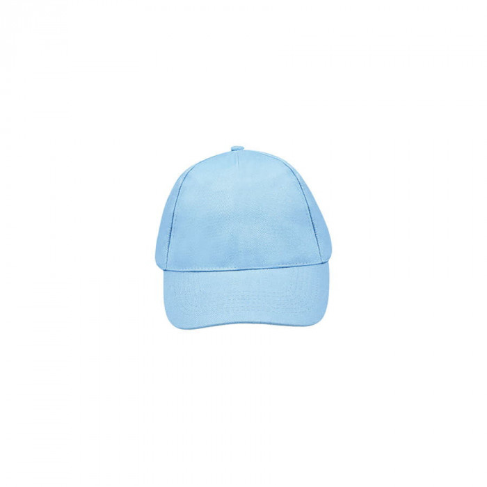 Бейсболка "BUZZ", 5 клиньев, застежка на липучке, светло-голубой, 100% хлопок, плотность 150 г/м2