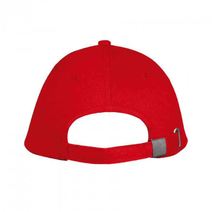 Бейсболка "LONG BEACH", 5 клиньев, метал. застежка, красный/белый, 100% хлопок, плотность 260 г/м2