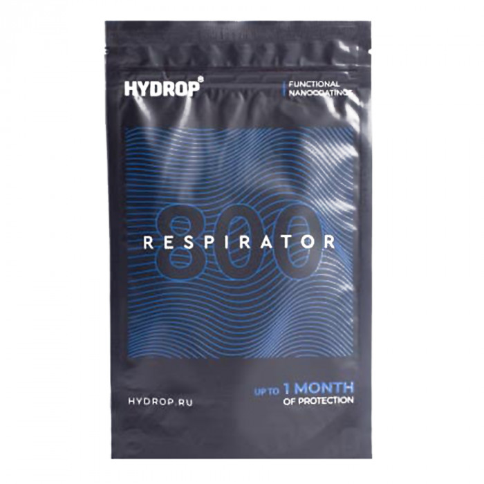 Бесклапанная фильтрующая маска RESPIRATOR 800 HYDROP черная с логотипом в фирменном пакете Бесклапанная фильтрующая маска RESPIRATOR 800 HYDROP черная с логотипом в фирменном пакете