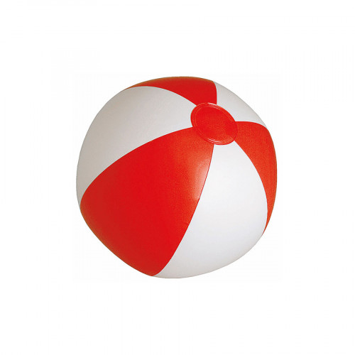 SUNNY Мяч пляжный надувной, бело-красный, 28 см, ПВХ