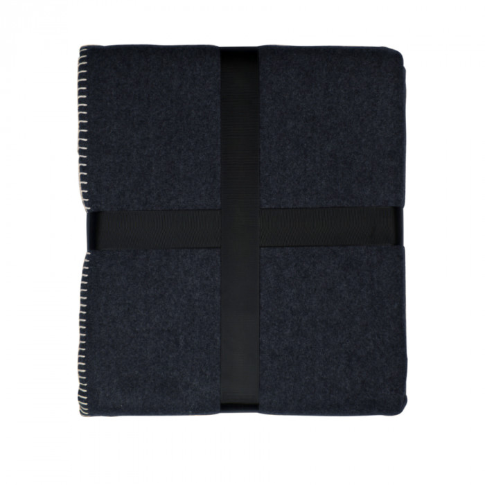 Плед  "Твин" двусторонний, синий/белый,  130х150 см, плотность 350 г/м2