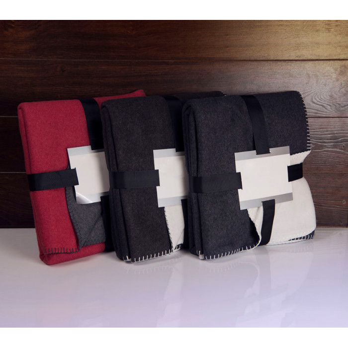 Плед  "Твин" двусторонний, синий/белый,  130х150 см, плотность 350 г/м2