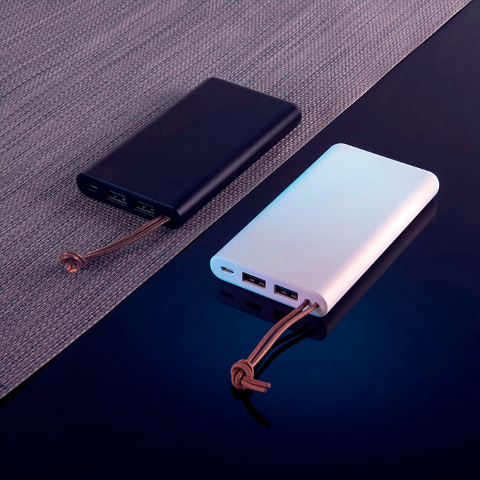 Универсальный аккумулятор STRAP (10000mAh), черный с коричневым, 6,9х13,2х1,5 см, пластик, шт