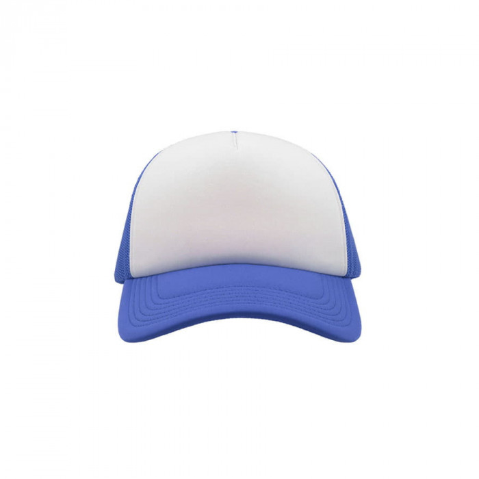 Бейсболка "RAPPER", 5 клиньев, пластиковая застежка, синий с белым, 100% п/э, плотность 80 г/м2