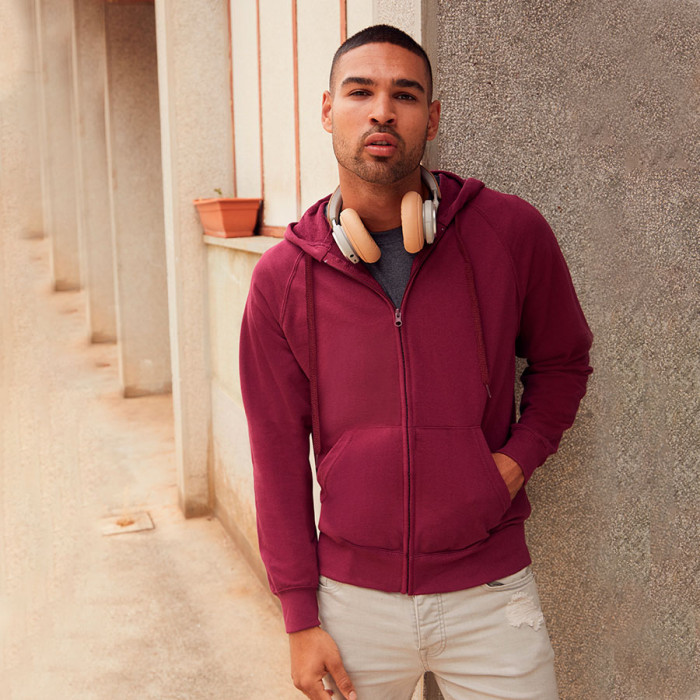 Толстовка без начеса "Lightweight Hooded Sweat",  ярко-синий, L, 80% х/б 20% полиэстер, 240 г/м2