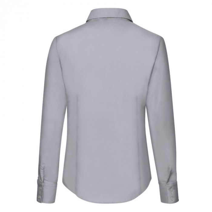 Рубашка "Lady-Fit Long Sleeve Oxford Shirt", светло-серый_L, 70% х/б, 30% п/э, 135 г/м2