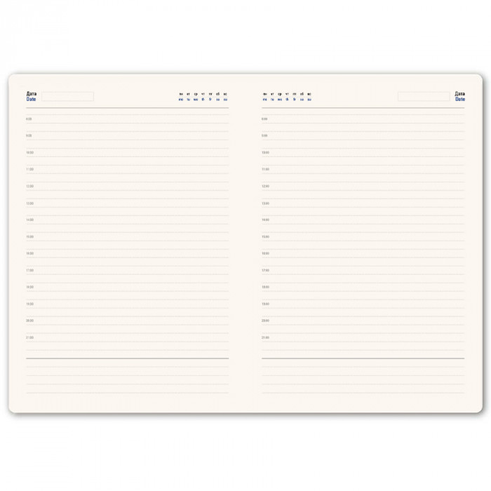 Ежедневник недатированный Stellar, А5, белый, кремовый блок  в линейку, с темно-синим обрезом
