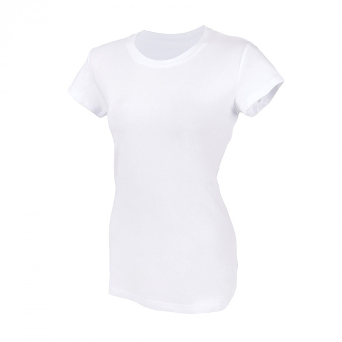 Футболка женская   "Ритейл" белый_XS, 92% хлопок 8% лайкра, 160 г/м2