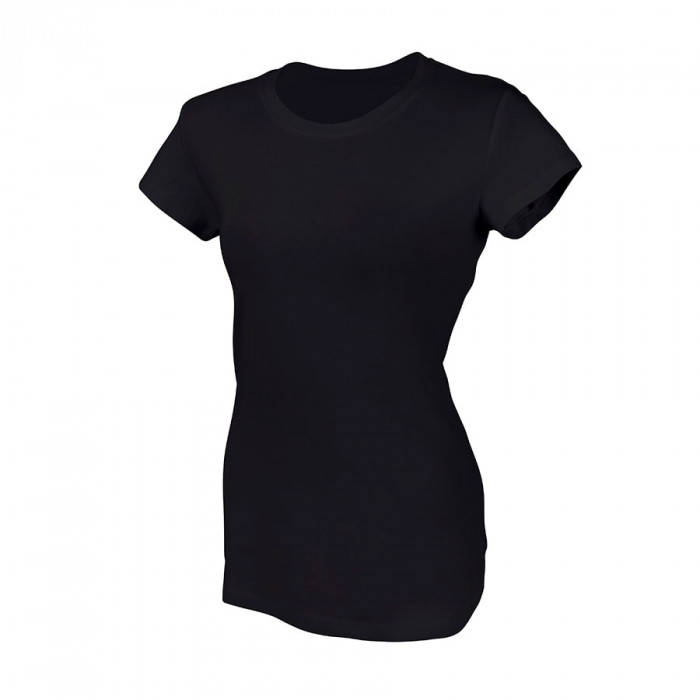 Футболка женская   "Ритейл" черный_2XL, 92% хлопок 8% лайкра, 160 г/м2