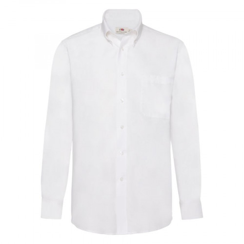 Рубашка "Long Sleeve Oxford Shirt", белый_S, 70% х/б, 30% п/э, 130 г/м2