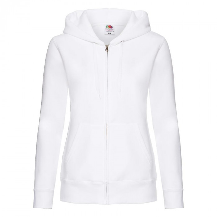 Толстовка "Lady-Fit Hooded Sweat Jacket", белый_XS, 75% х/б, 25% п/э, 280 г/м2