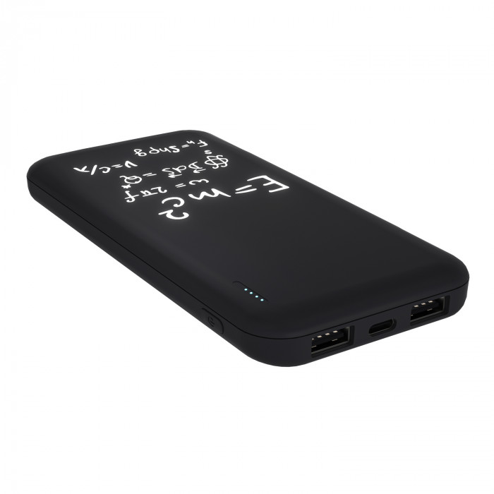 Внешний аккумулятор с подсветкой Люче (Luce) 10000 mAh, черный