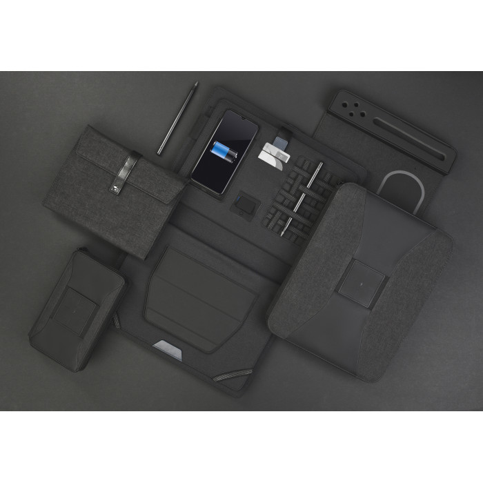 Папка А5 с беспроводным зарядным устройством 4000 mAh и блокнотом softtouch