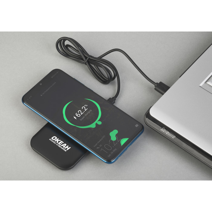 Настольное беспроводное зарядное устройство "Moonlight" c подсветкой логотипа