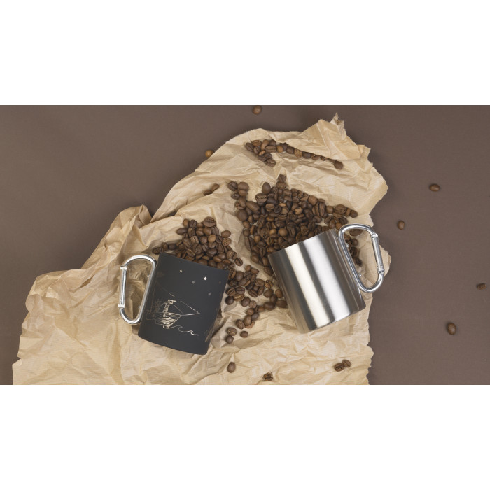 Кружка с карабином "Юта" 300 мл, покрытие soft touch