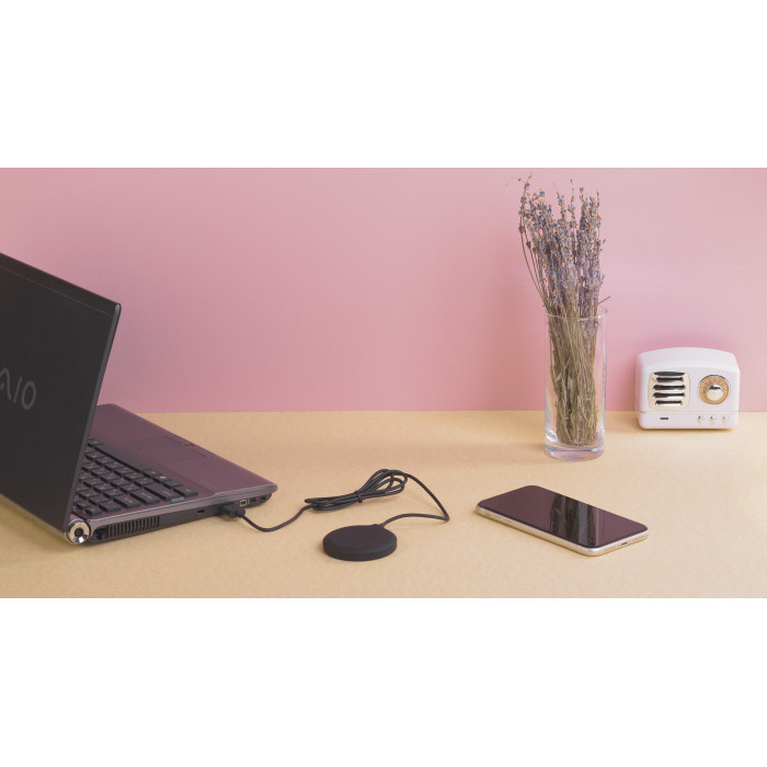 Магнитное беспроводное (15W) зарядное устройство "Magic SOFTTOUCH", покрытие soft touch