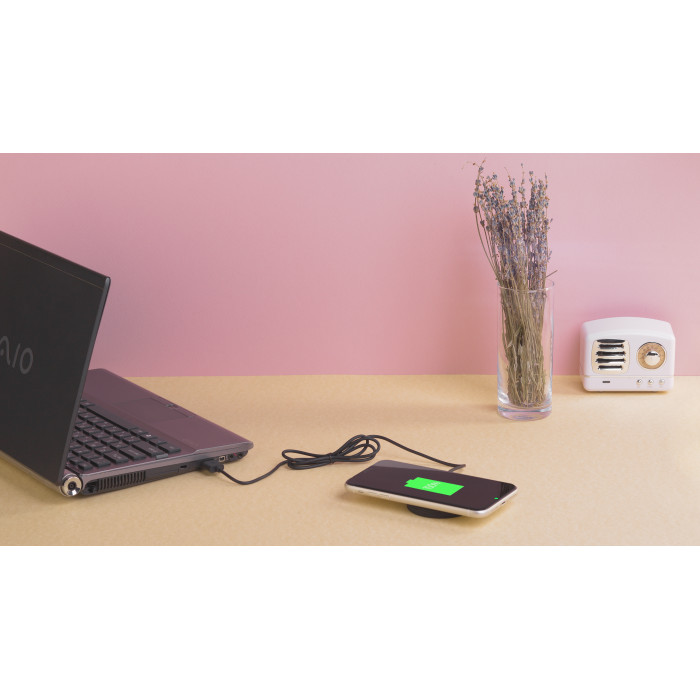 Магнитное беспроводное (15W) зарядное устройство "Magic SOFTTOUCH", покрытие soft touch
