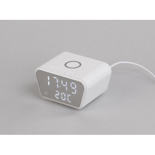 Настольные часы "Smart Clock" с беспроводным (15W) зарядным устройством, будильником и термометром