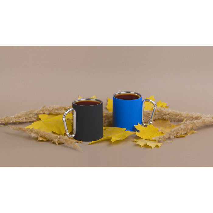 Кружка с карабином "Юта" 300 мл, покрытие soft touch