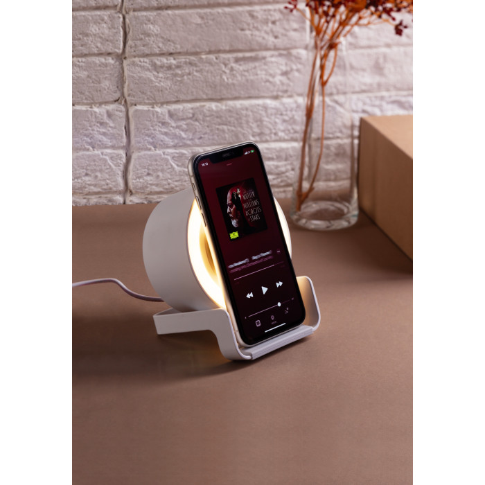 Bluetooth колонка-подставка "Smart Sound" с беспроводным (10W) зарядным устройством и лампой