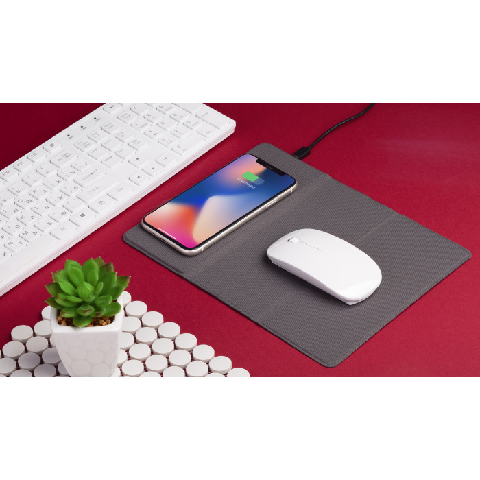 Коврик-трансформер "Cool Gray" с беспроводным зарядным устройством, переработанный пластик (RPET)