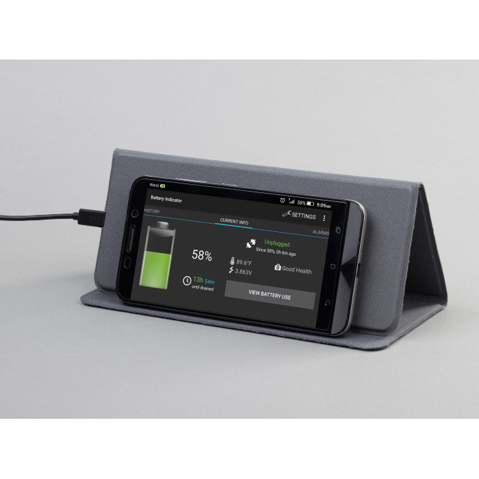 Коврик-трансформер "Cool Gray" с беспроводным зарядным устройством, переработанный пластик (RPET)