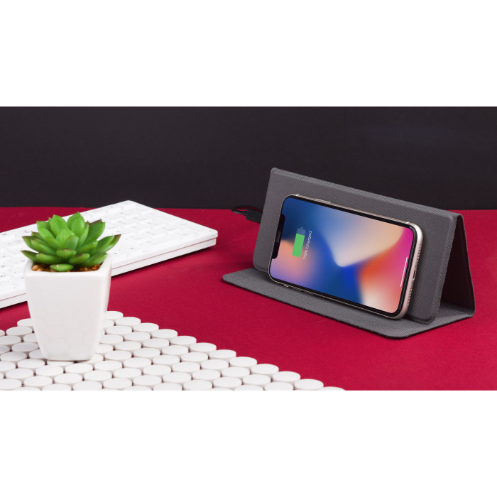 Коврик-трансформер "Cool Gray" с беспроводным зарядным устройством, переработанный пластик (RPET)