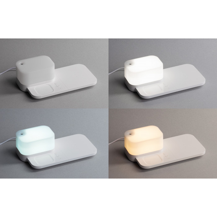 Настольная беспроводная (15W) зарядная станция  "Smart Base" с увлажнителем и лампой