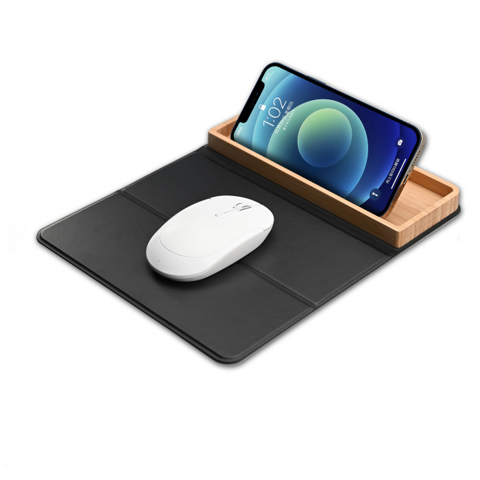 Коврик-трансформер с органайзером на магнитах с беспроводным (15W) ЗУ с подсветкой логотипа
