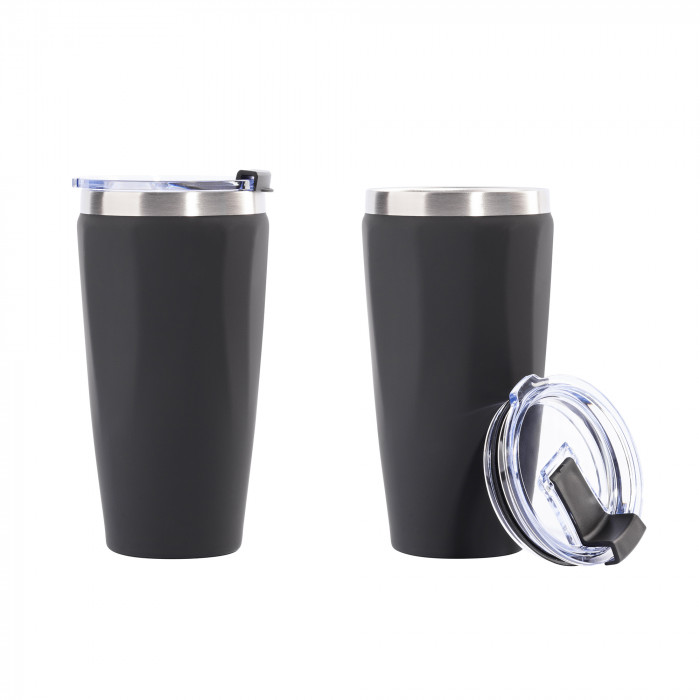 Термостакан "Calypso" 500 мл, покрытие soft touch, черный #