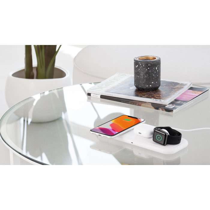 Настольная беспроводная (15W) зарядная станция "Snow Board" для смартфона, часов и наушников