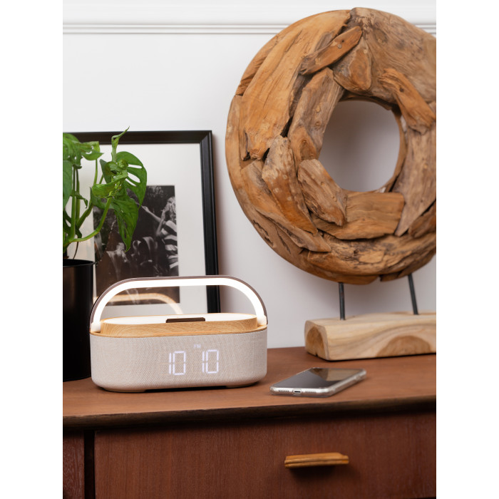 Bluetooth стерео-колонка "Smart Band" 10Вт (2х5Вт) с беспроводным (15W) ЗУ, лампой, часами, FM радио