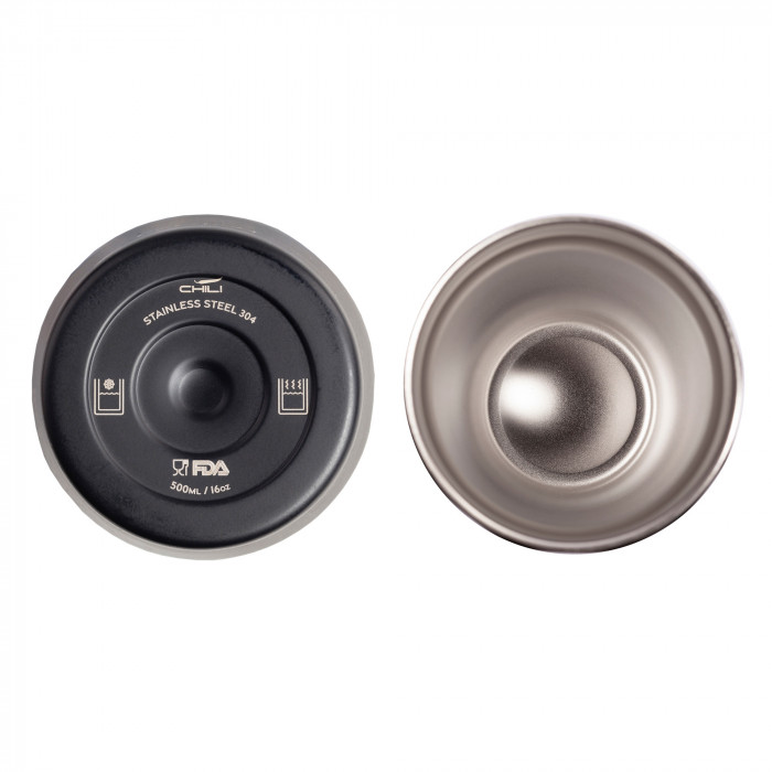 Термостакан "Calypso" 500 мл, покрытие soft touch, черный #