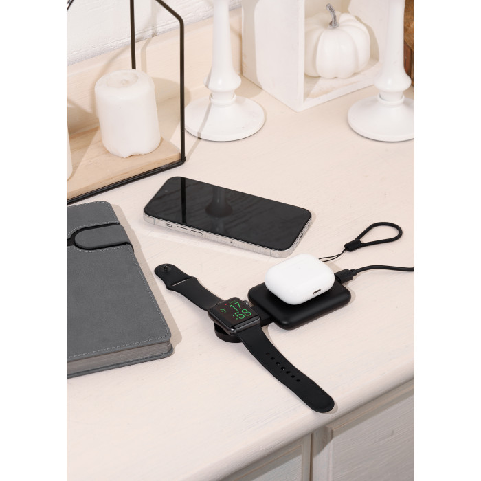 Складная беспроводная (15W) зарядная станция "I-Fold" для смартфона, часов/наушников