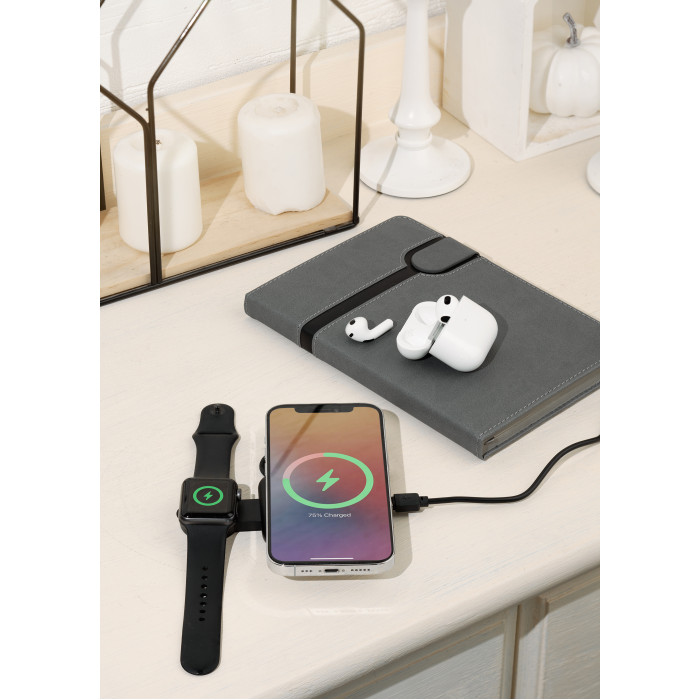 Складная беспроводная (15W) зарядная станция "I-Fold" для смартфона, часов/наушников