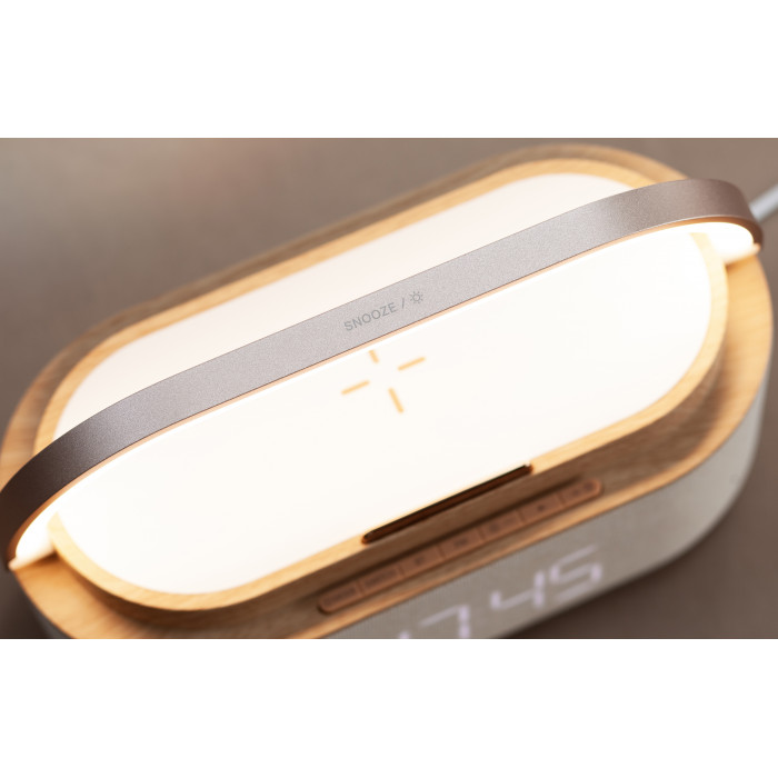 Bluetooth стерео-колонка "Smart Band" 10Вт (2х5Вт) с беспроводным (15W) ЗУ, лампой, часами, FM радио