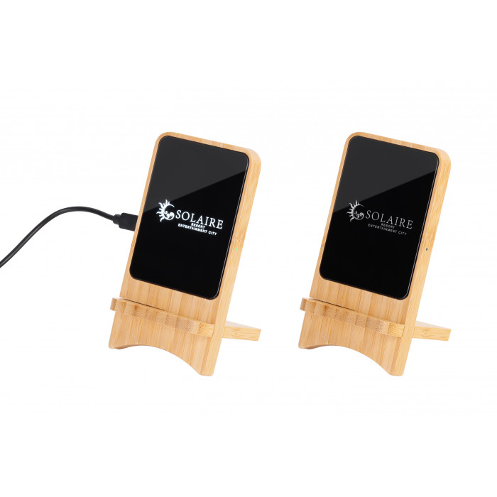 Складная беспроводная (15W) зарядная станция "Puzzle" с подсветкой логотипа