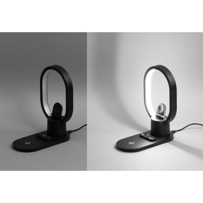 Настольная беспроводная (15W) зарядная станция "Starship" с лампой