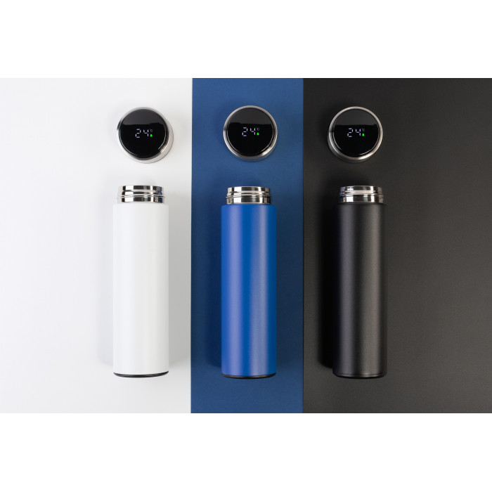 Термос "Бостон silver line" 500 мл с индикацией температуры, пудра