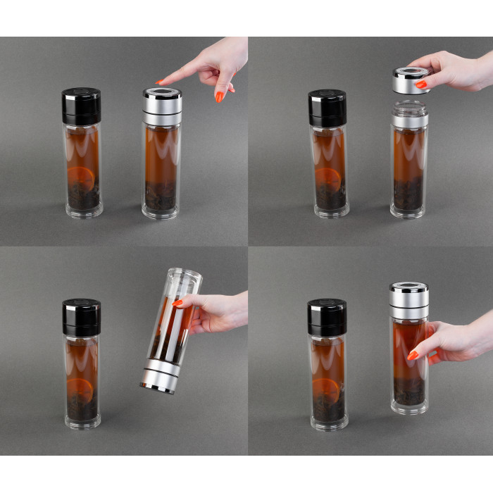 Заварочный термос "Press" 400 мл, серебристый