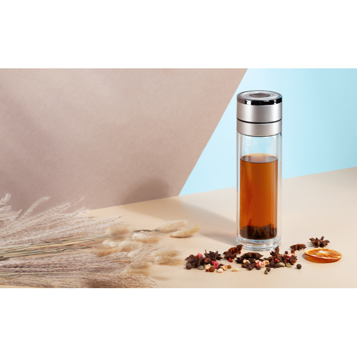 Заварочный термос "Press" 400 мл, серебристый