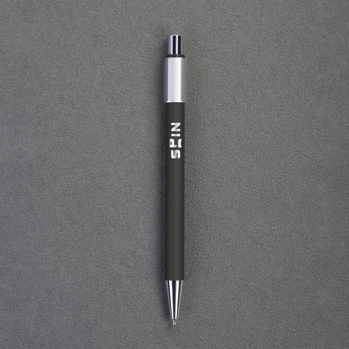 Ручка шариковая "Spin" с 6ти-гранным спиннером, покрытие soft touch